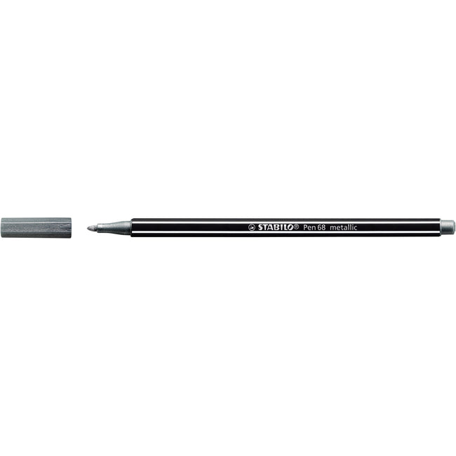 Stabilo -  Pen 68 metallic, premium viltstift, zilver, per stuk