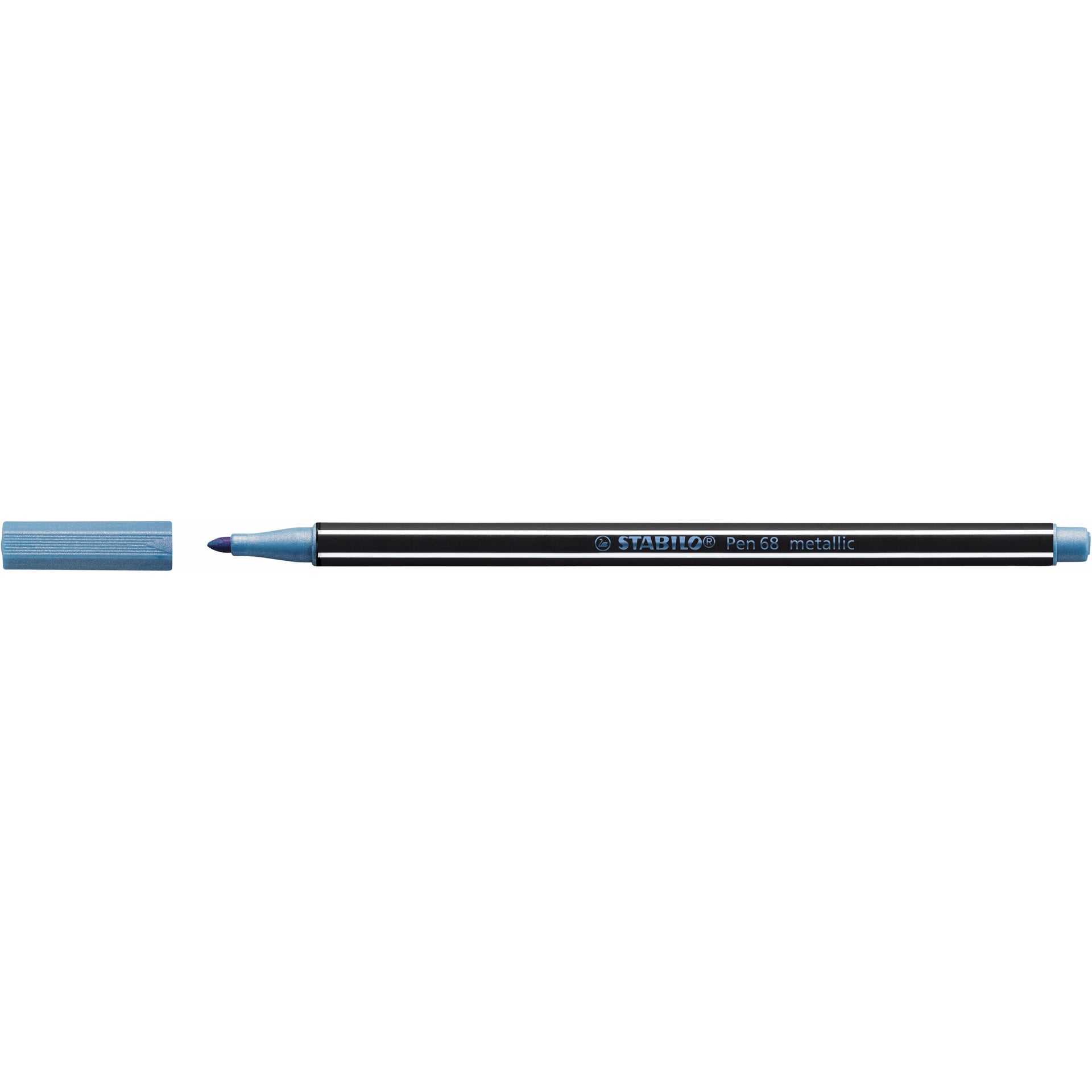 Stabilo -  Pen 68 metallic, premium viltstift, metallic blauw, per stuk | 10 stuks