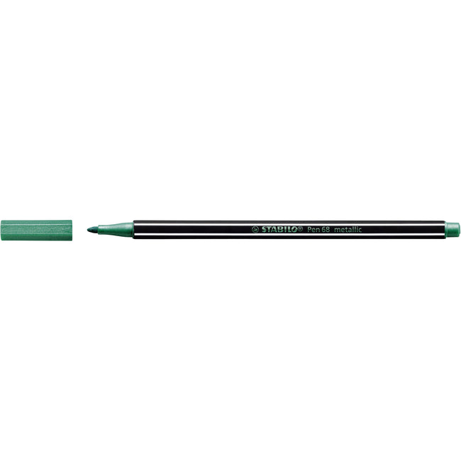 Stabilo -  Pen 68 metallic, premium viltstift, metallic groen, per stuk | 10 stuks