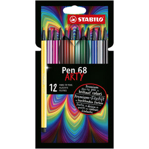 Stabilo -  Pen 68, premium viltstift, ARTY etui met 12 kleuren