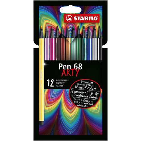 Stabilo -  Pen 68, premium viltstift, ARTY etui met 12 kleuren