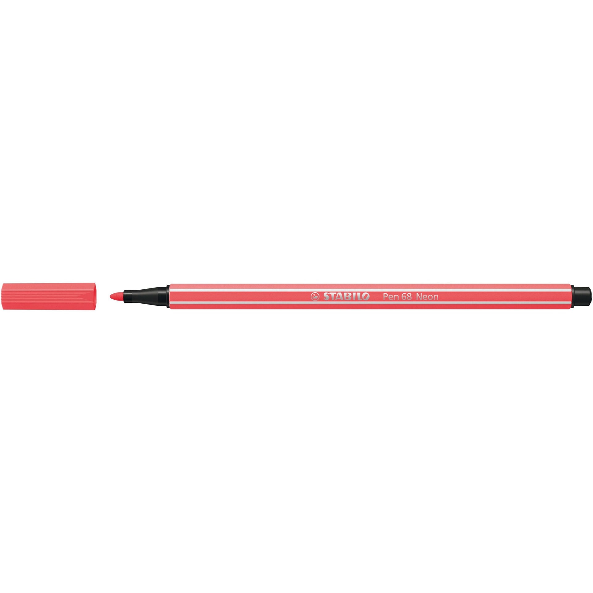 Stabilo -  Viltstift pen 68/040 m neon rood | 10 stuks