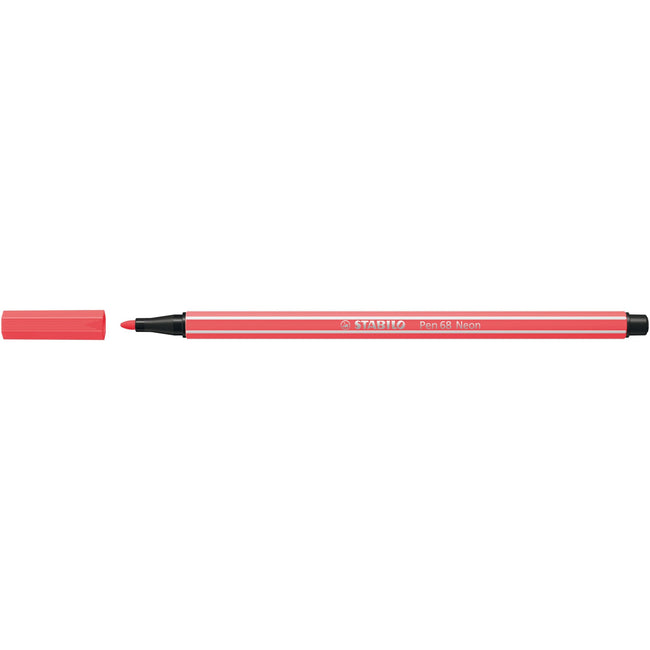Stabilo - Feutre 68/040 rouge fluo moyen | 10 pièces