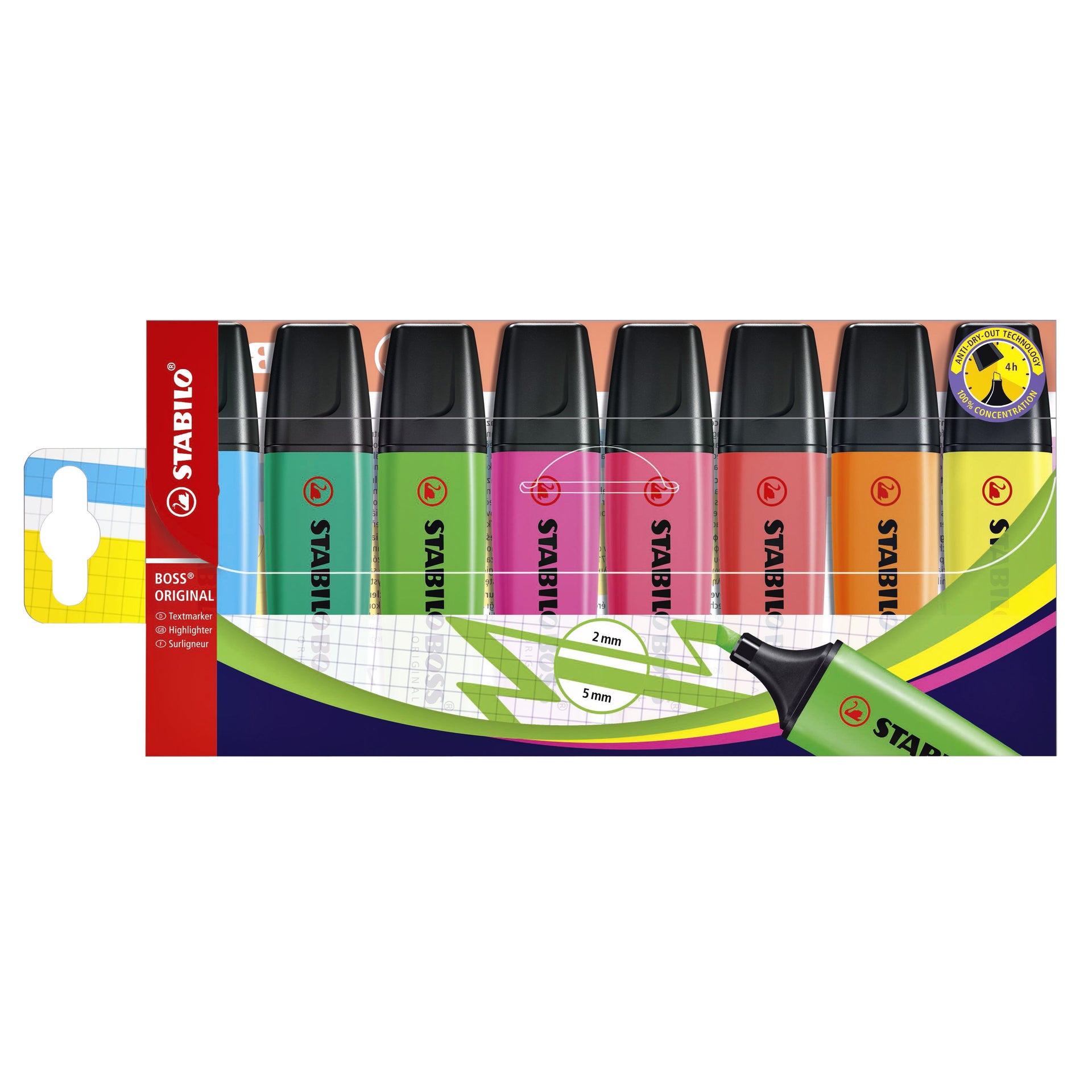 STABILO - Surligneur BOSS Original 70/8 assortiment étui de 8 pièces