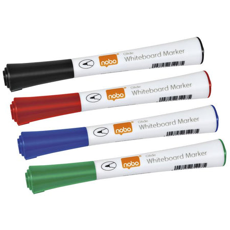 Nobo - Whiteboardmarker Glide rund sortiert 1mm 4Stk | 10 Stück
