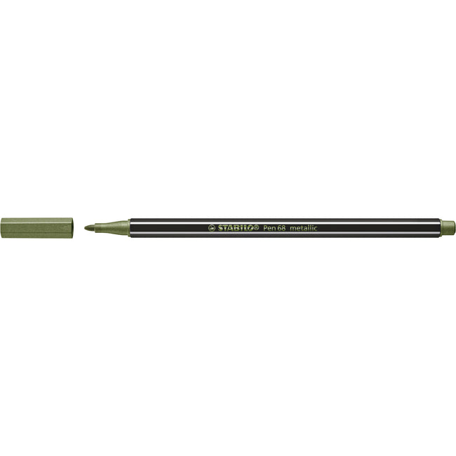 Stabilo -  Pen 68 metallic, premium viltstift, metallic licht groen, per stuk | 10 stuks