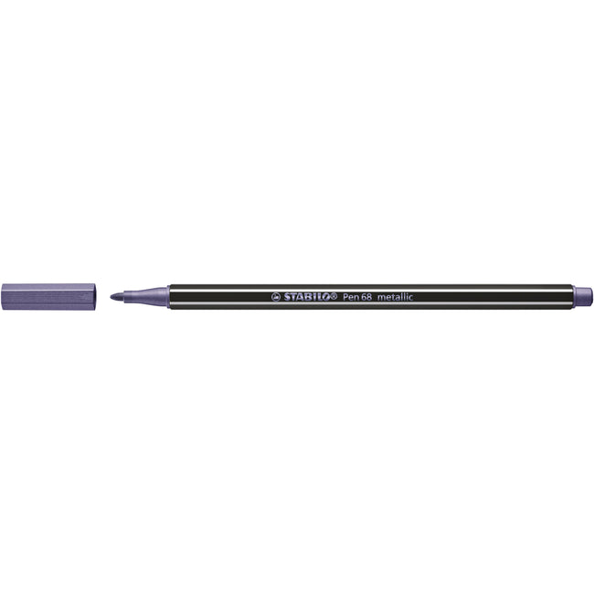 Stabilo -  Pen 68 metallic, premium viltstift, metallic lila, per stuk | 10 stuks
