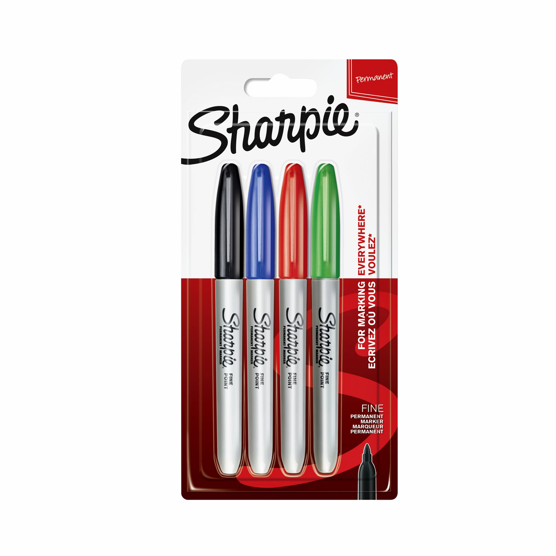 Sharpie - Feutre c'est-à-dire rond fin assorti blister de 4 pièces