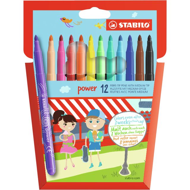 STABILO - Feutre power 280/12 assorti étui de 12 pièces