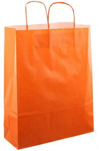 Papieren koordtas 32x12x41cm 50st oranje