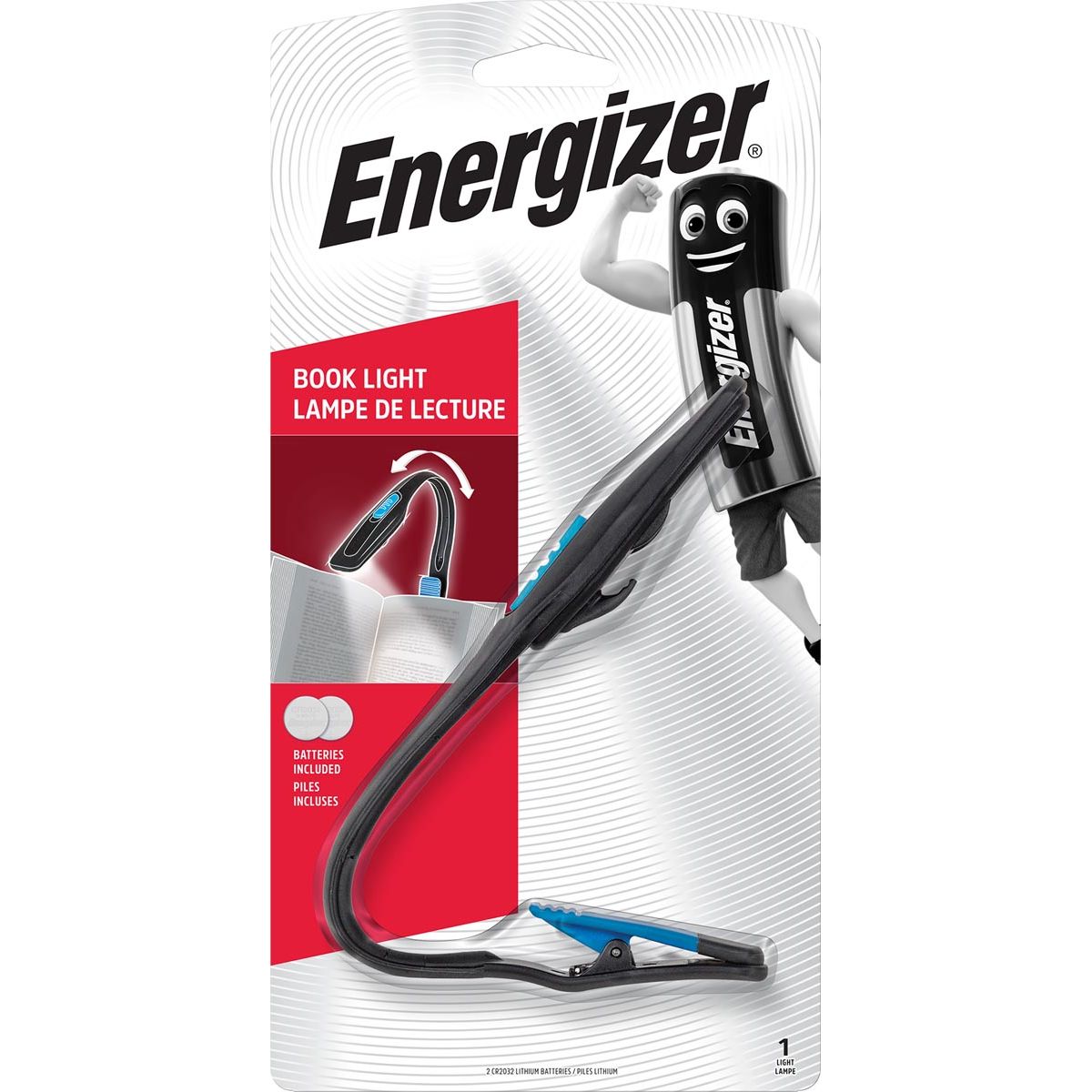 Energizer - Reading Lamp Booklite, y compris 2 piles CR2032, sur blister