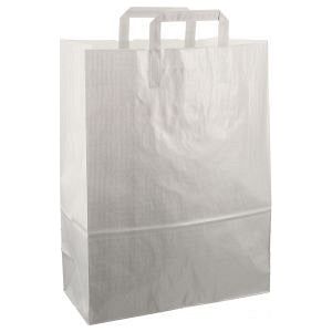 Transport de sac de sac Plat Plat Handle 22x10x28 Silver Kraft rayé 50 pièces