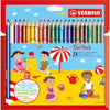 Stabilo - Crayons de Couleur 203 Trio épais blister assorti de 24 pièces