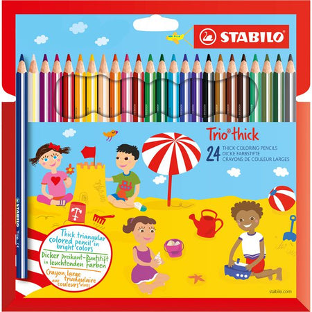STABILO - Crayons de Couleur 203 Trio épais blister assorti de 24 pièces