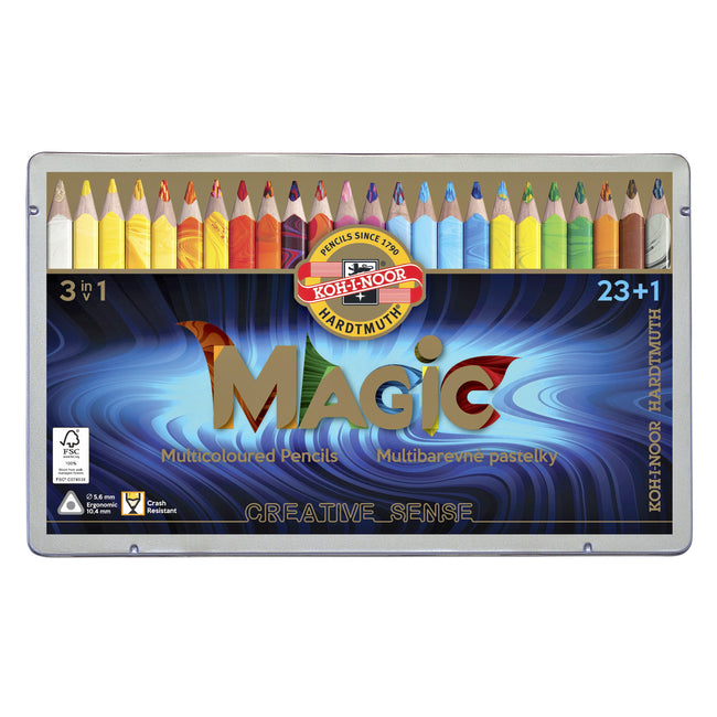Koh-i-noor - Crayons de couleur Boîte magique 24 couleurs