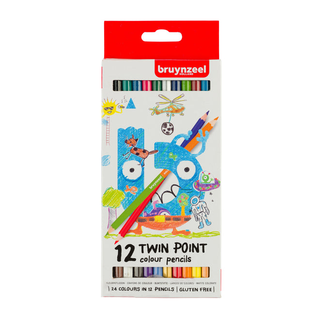Bruynzeel -  Kleurpotlood Kids Twin Point set à 12 kleuren | 6 stuks