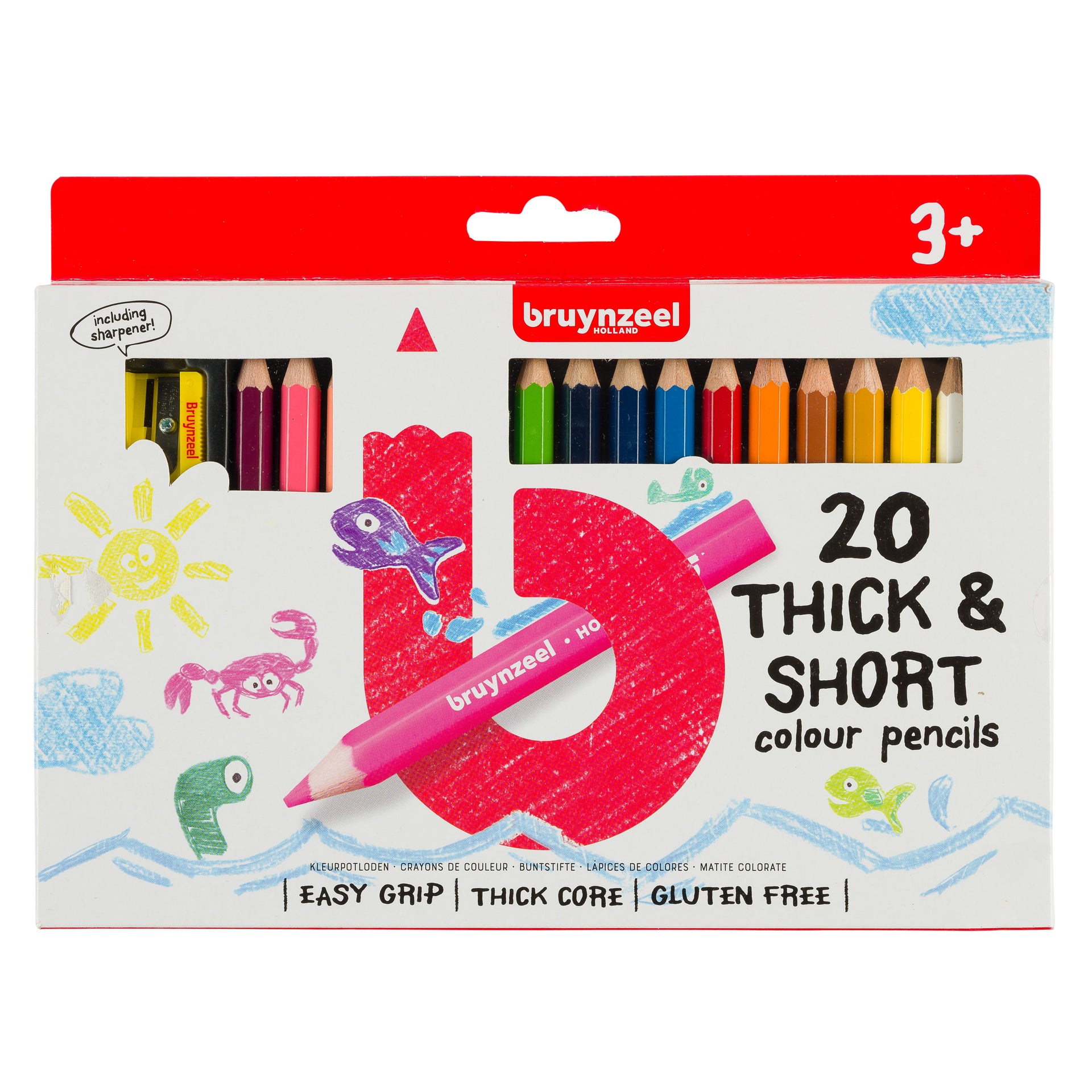Bruynzeel -  Kleurpotlood  kids thick-short 20st ass | 6 stuks