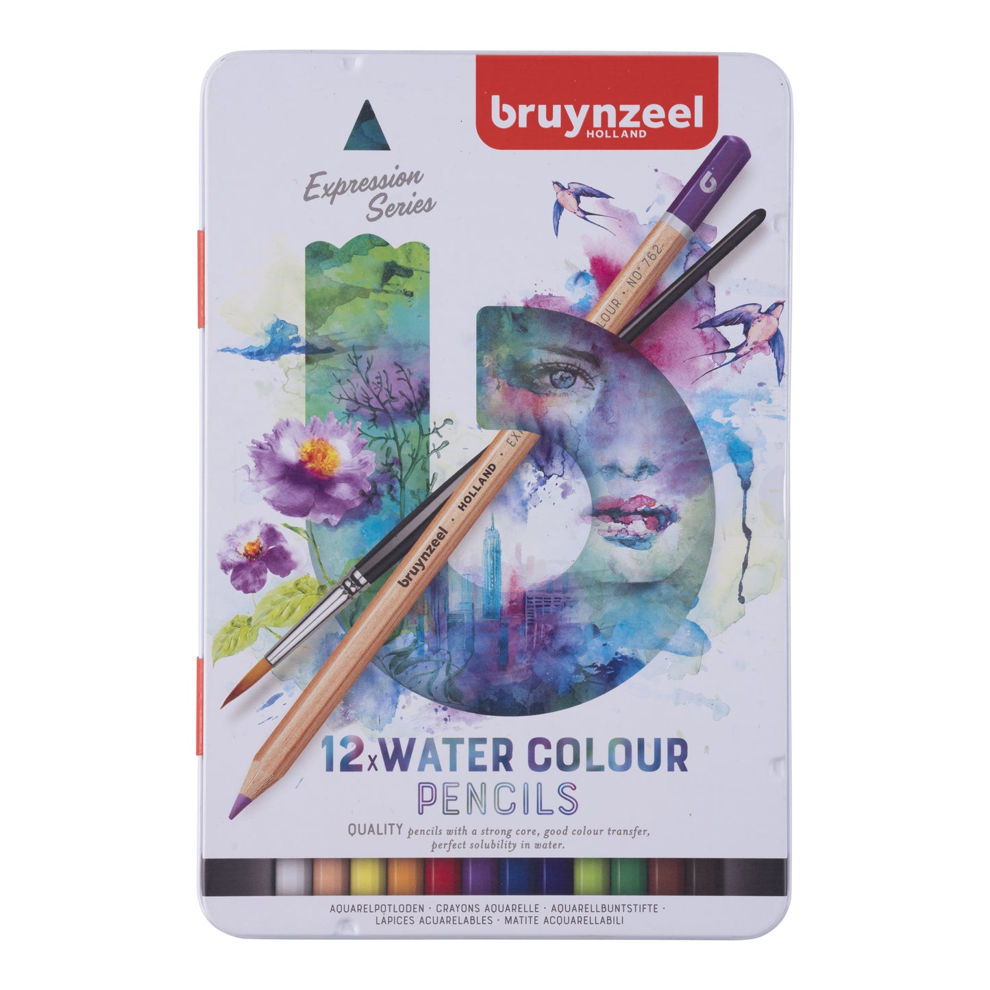 Bruynzeel - Crayons de couleur aquarelle sion boîte de 12 pièces assorties