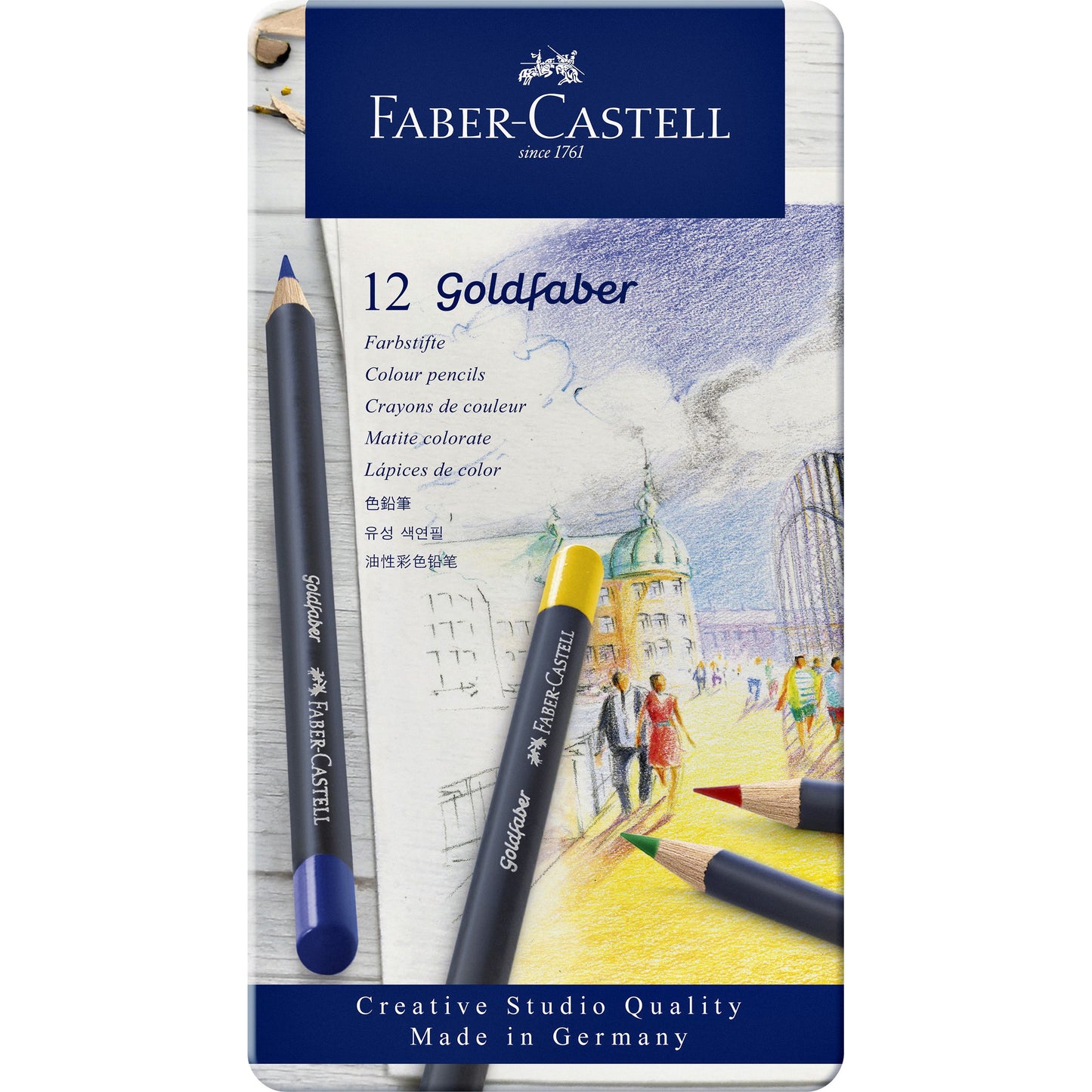 Faber Castell - Buntstifte Faber-Castell Goldfaber sortierte Dose mit 12 Stück
