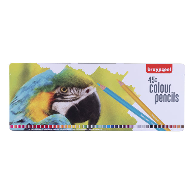Bruynzeel - Crayons de couleur perroquet boîte de 45 pièces assorties | 4 pièces