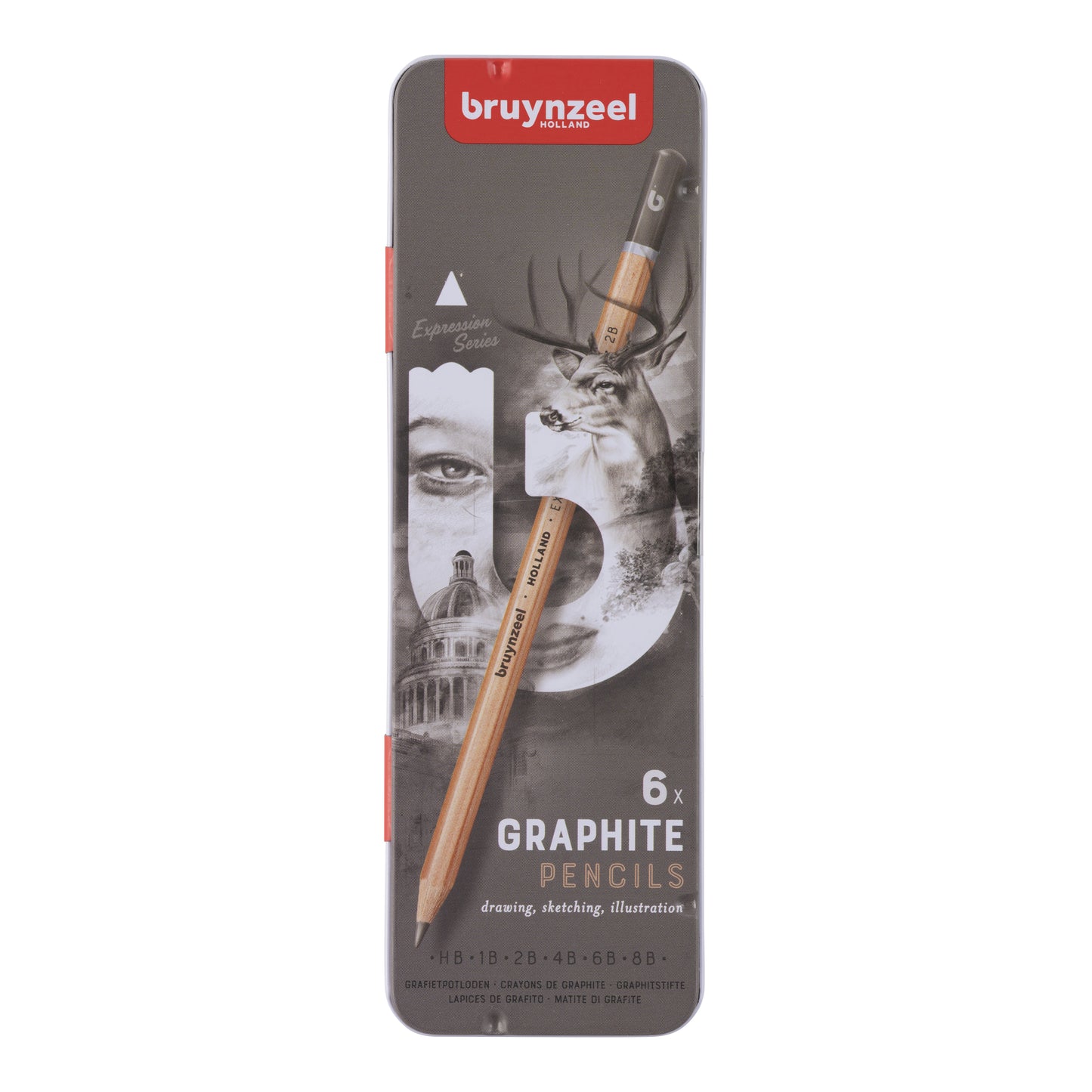 Bruynzeel - Graphitstift Sion-Set mit 6 Breiten grau