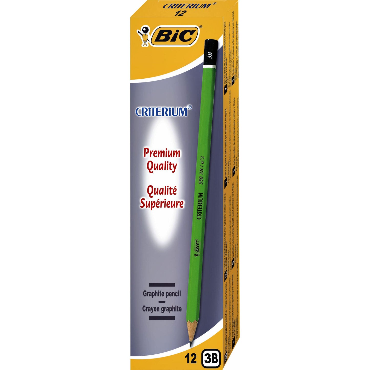 Bic - Crayon 550 hexagonal 3B | 12 pièces