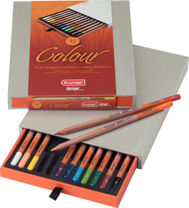 Bruynzeel - Crayons de couleur Design lot de 12 pièces assorties