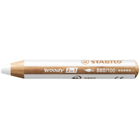 Stabilo -  woody 3 in 1, multitalent kleurpotlood, wit, per stuk