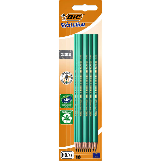 BIC - Pencil Evolution ecolutions 655 sechseckiger HB-Blister mit 10 Stück