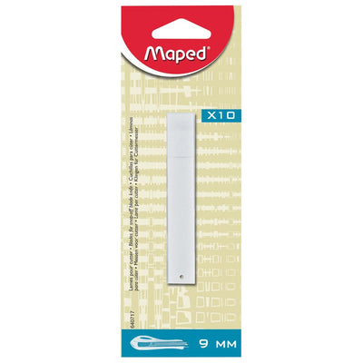Maped - lames de rechange pour cutters, 9 mm, blister de 10 pièces