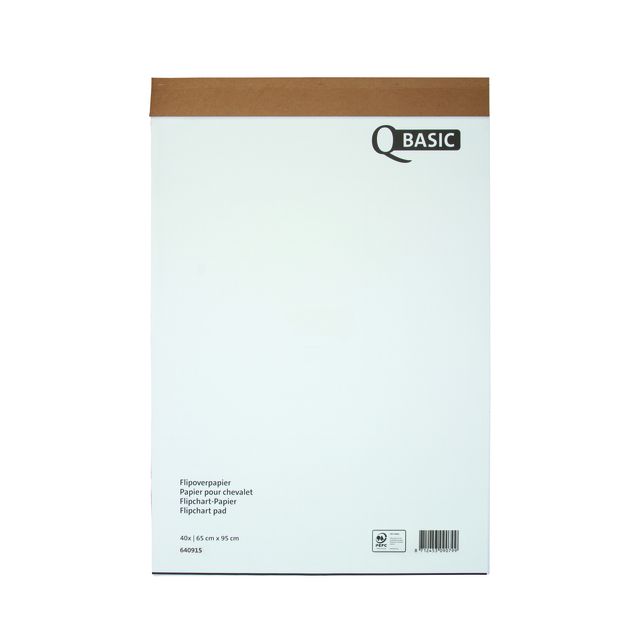 Qbasic - Flipchart-Papier 65x95cm 20 Blatt aufgerollt | 5 Stück