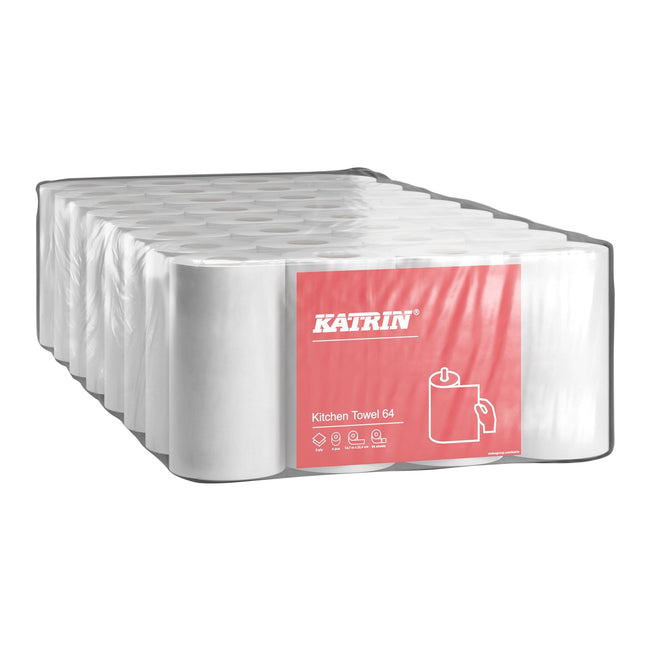 Katrin -  Keukenrol  2laags 64 vel wit | 8 stuks