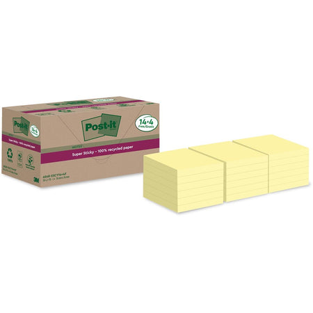 Post-it Super Sticky - Notizblock 654 RSS12CY 76x76mm gelb 14+4 gratis