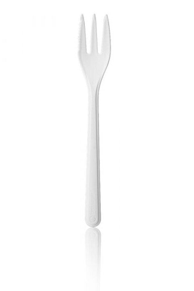 fourchette à snack réutilisable avec tranchant 130mm 50 pièces blanc