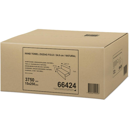 Klika -  Handdoek ZZ-vouw Natural, 250 vel, pak van 15 stuks