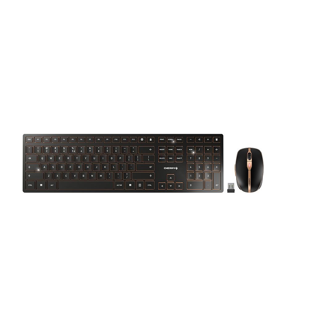 CHERRY -   DW 9000 SLIM toetsenbord Inclusief muis Universeel RF-draadloos + Bluetooth QWERTY Amerikaans Engels Zwart
