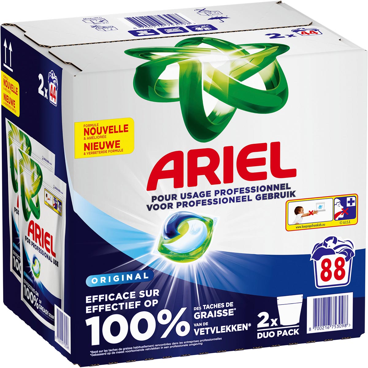 Ariel - Capsules lavantes originales Professional Formula All-in-1, paquet de 44