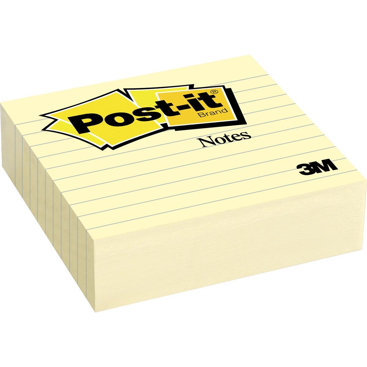 Post-it - Notes, pi 101 x 101 mm, jaune, ligné, bloc de 300 feuilles