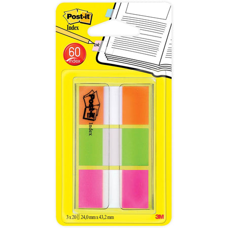 Post-it - Onglets 680 24mmx43,2mm assortis 60 onglets