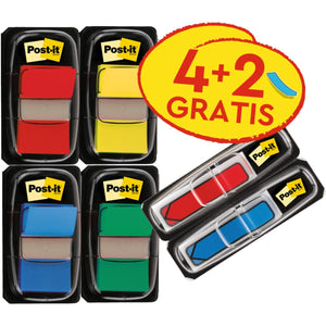 Post-it - Index-Standard, ft 25 mm x 43,2 mm, Vorteilspackung mit 4 Stück + 2 x Indexpfeile