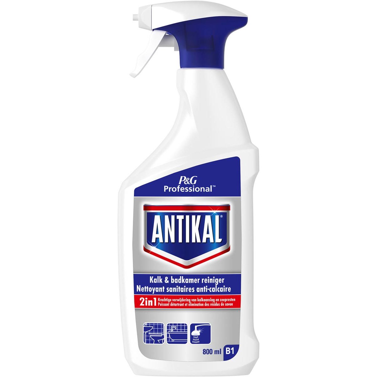 Antikal -  kalk en badkamerreiniger 2in1, spray van 800 ml