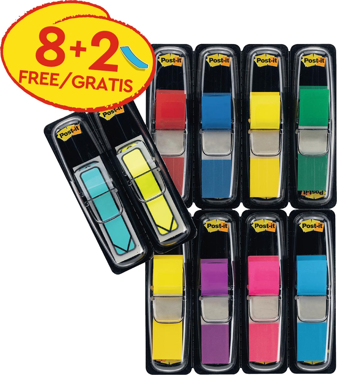 Post-it-Index, 10er-Packung (8 + 2 GRATIS)