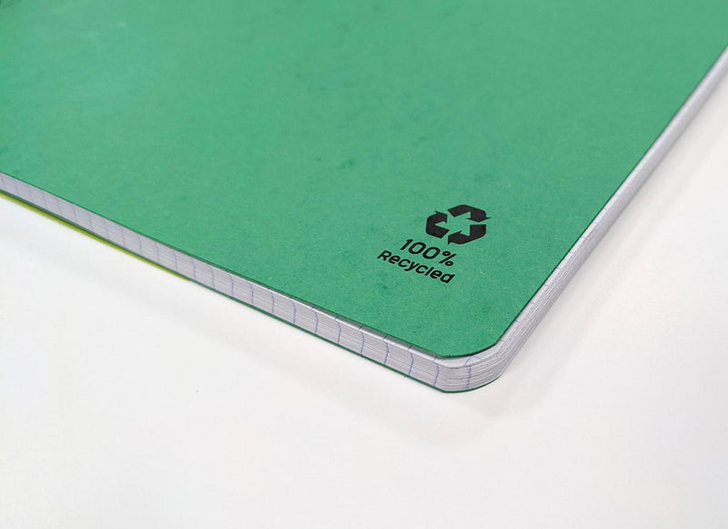 Clairefontaine - Cahier à spirale FOREVER, recyclé, A4, 90g, 120 pages, quadrillé 5 mm, vert