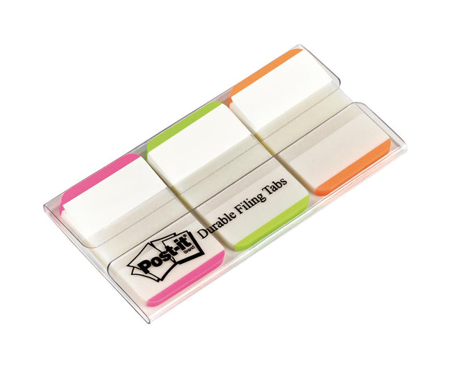 Post-it - Index Strong, , ft 25,4 x 38 mm, wit met gekleurde rand, 3 kleuren, 22 tabs per kleur