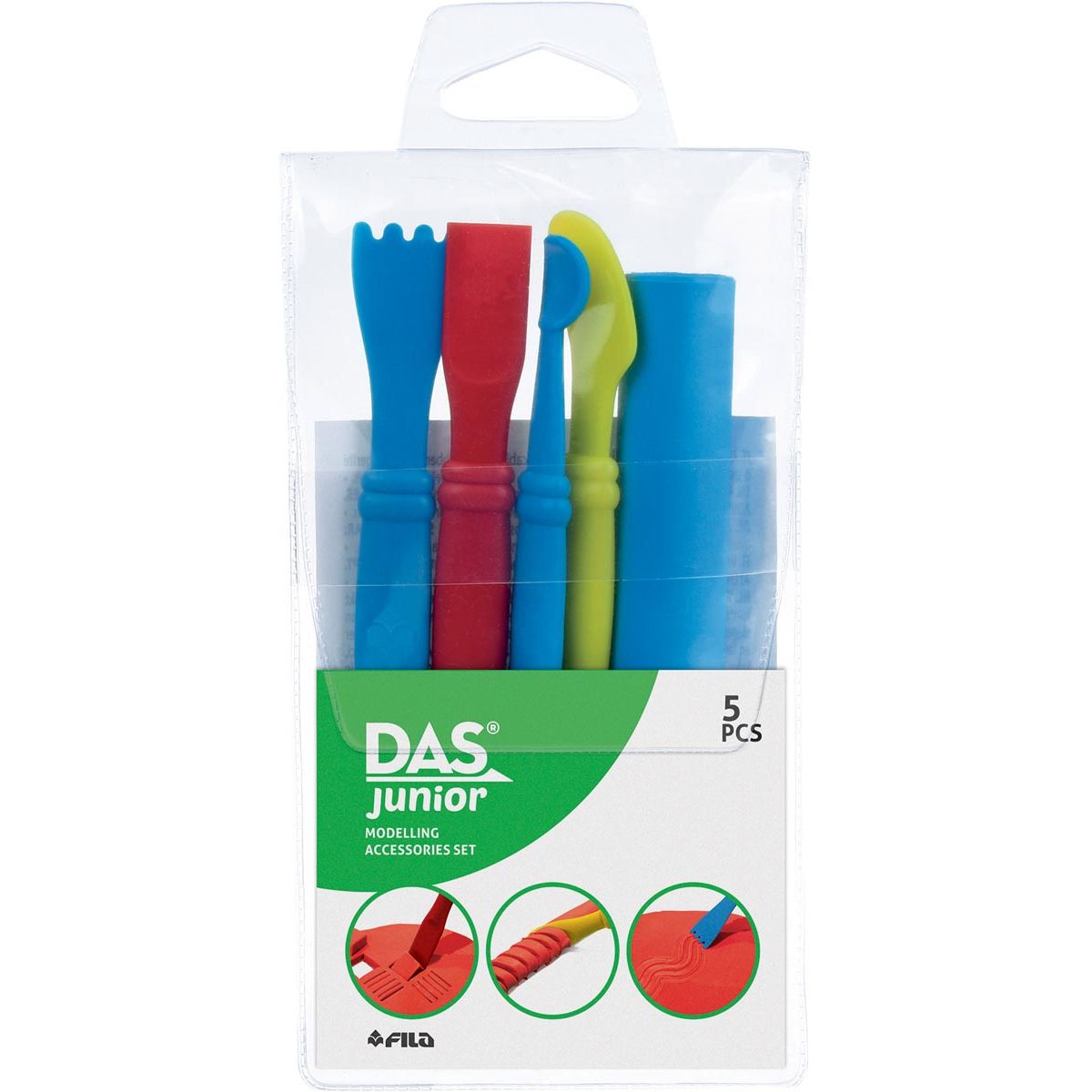 DAS - spatules à modeler, blister de 5 pièces de couleurs assorties