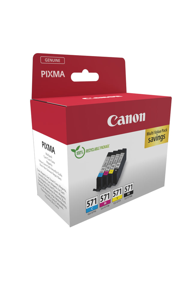 Canon - cartouche d'encre CLI-571, 345 pages, OEM 0386C009, 4 couleurs