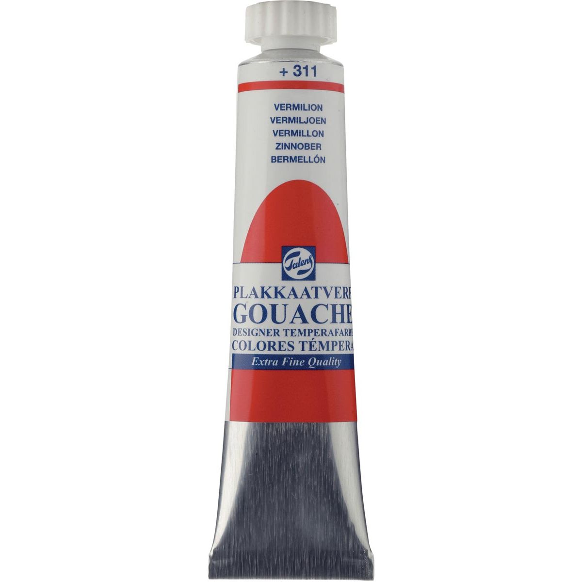 Talens -  plakkaatverf Extra Fijn tube van 20 ml, vermiljoen