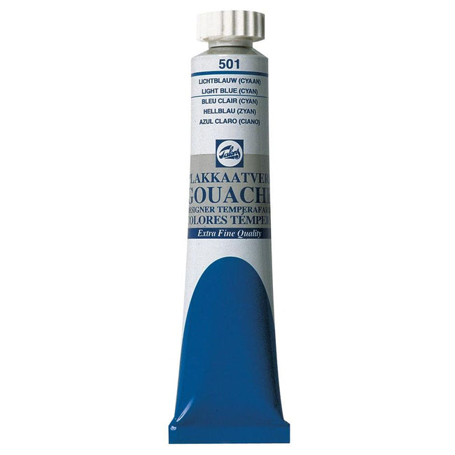Talens -  plakkaatverf Extra Fijn tube van 20 ml, lichtblauw (cyaan)
