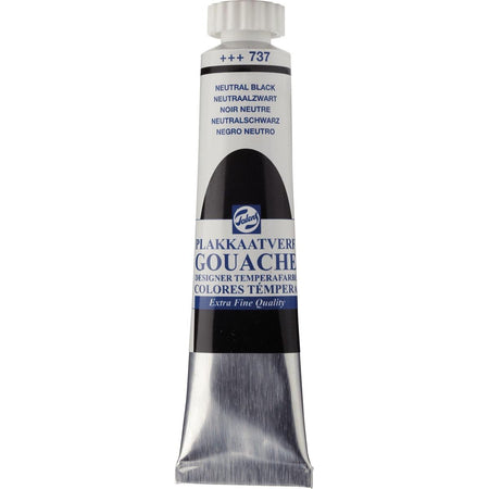 Talens - gouache Extra Fine tube de 20 ml, noir neutre