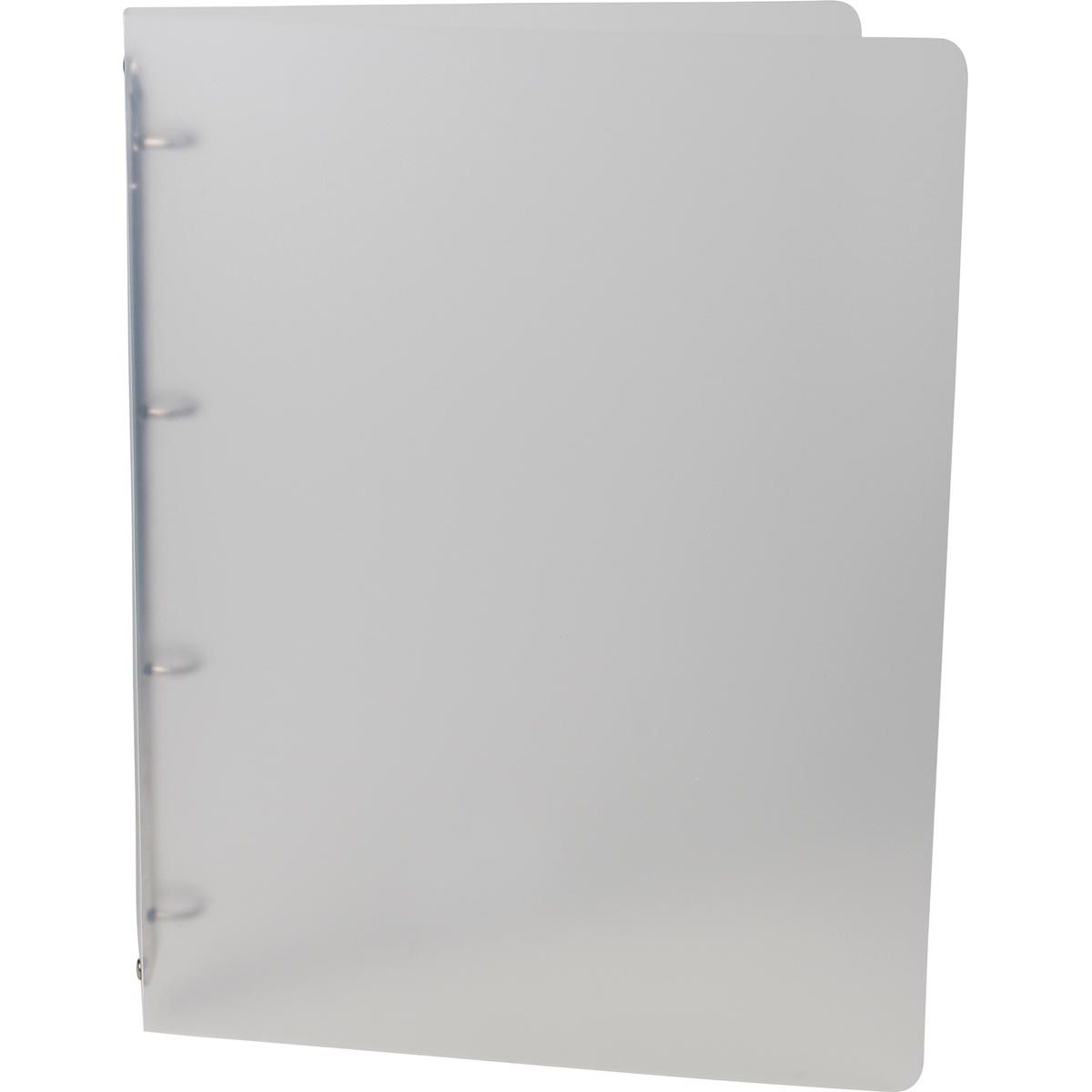Alpha - classeur à anneaux, pour pieds A4, en PP, 4 anneaux de 16 mm, blanc transparent